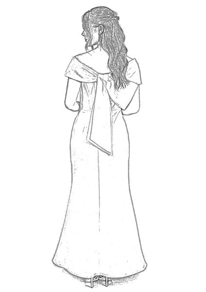 Wedding dress with bow