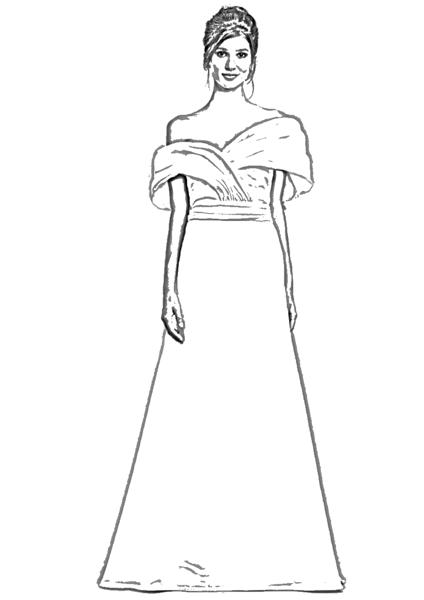 Folded hem wedding dress