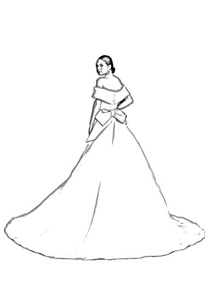 Wedding Dress with Bow