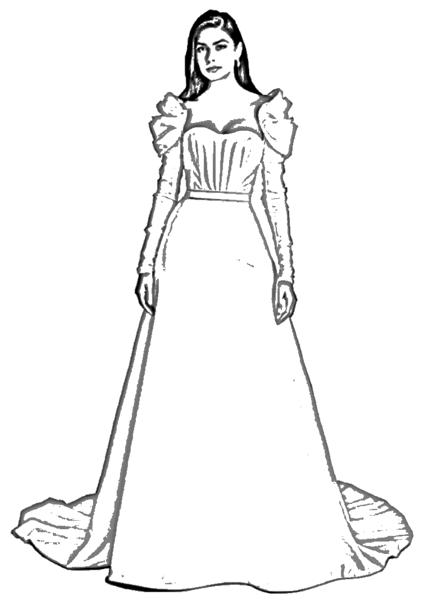 Wedding dress coloring page