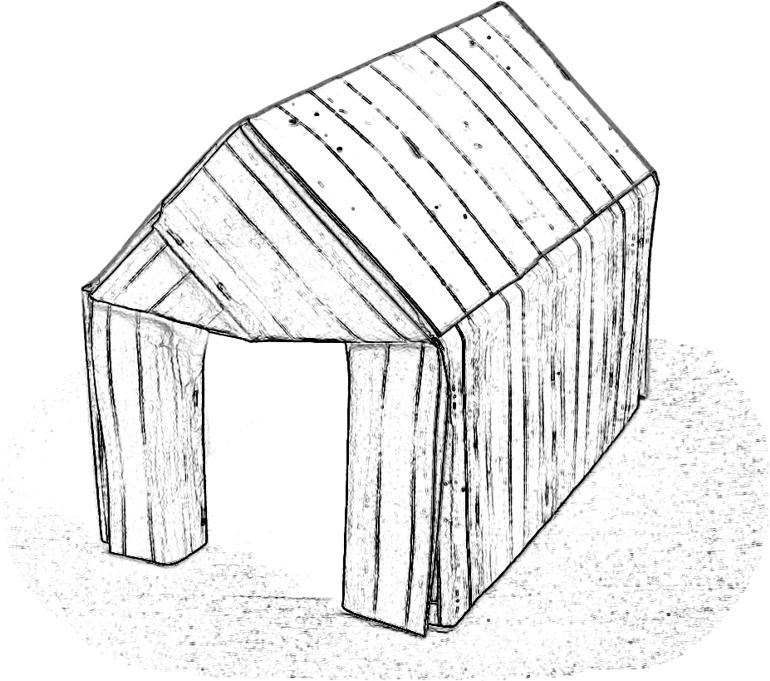 Origami doghouse