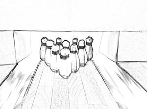 Bowling pins setup