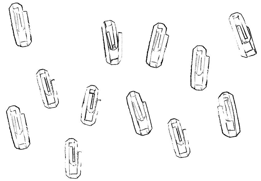 Kleurplaat van paperclips