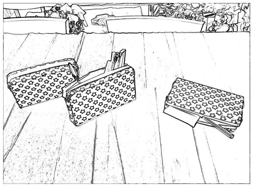 Pencil cases coloring picture