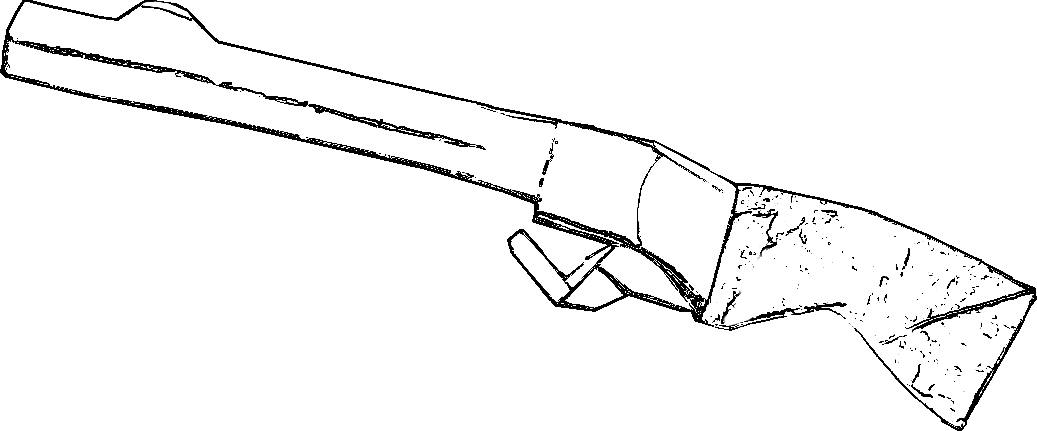 Coloring picture of a shotgun