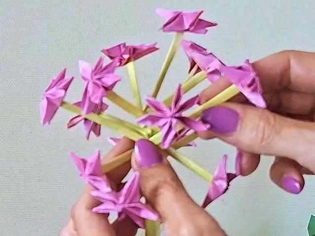 Make an Origami Allium Flower