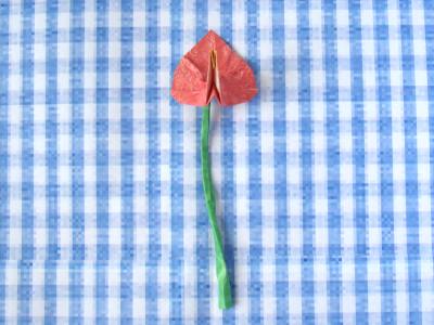 Origami Anthurium bloem maken