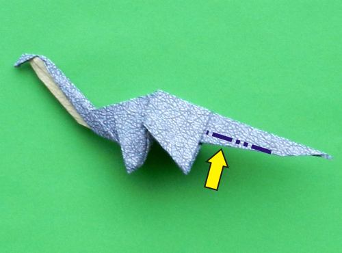 step by step instructions for folding an Apatosaurus dino