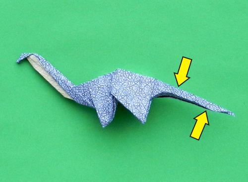 step by step instructions for folding an Apatosaurus dino