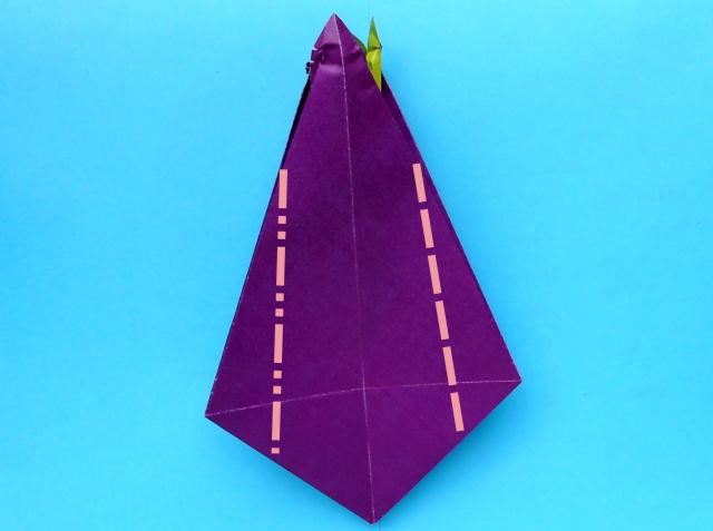 Origami Aubergine maken