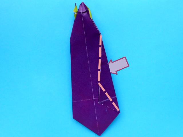 Origami Aubergine maken