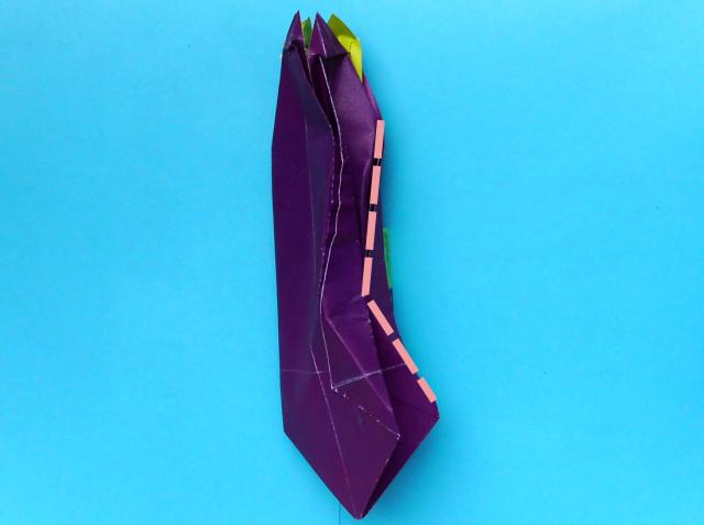 Origami Aubergine maken