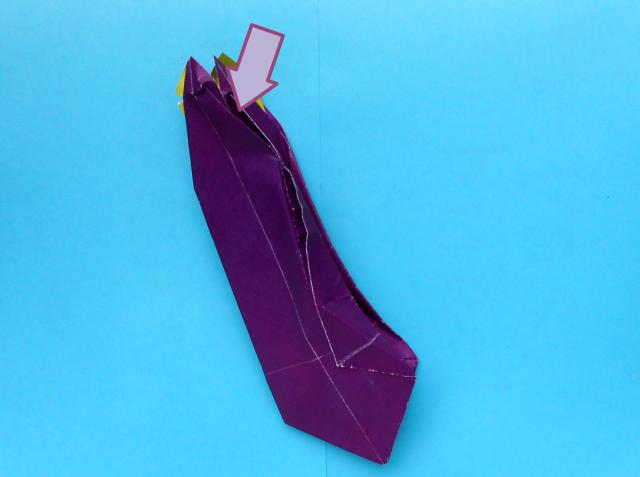 Origami Aubergine maken