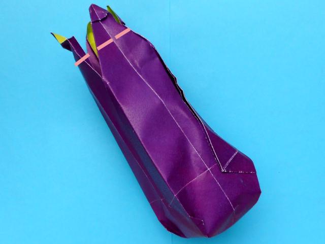 Origami Aubergine maken