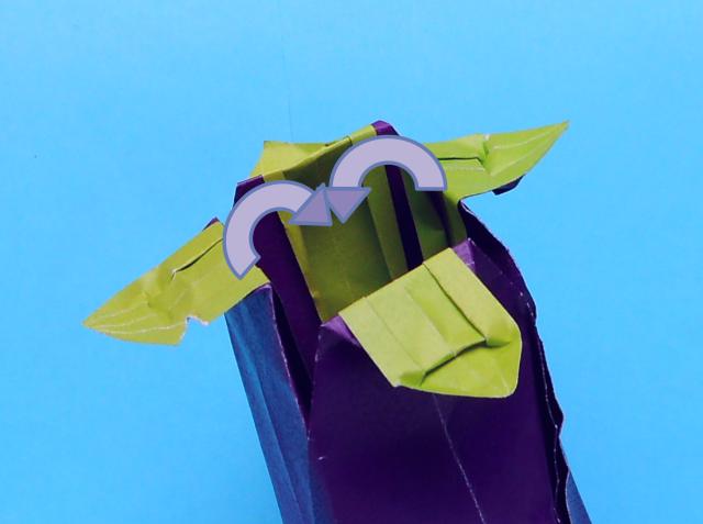 Origami Aubergine maken