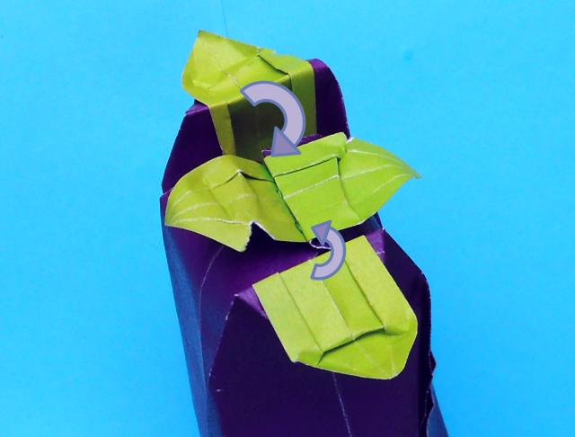 Origami Aubergine maken