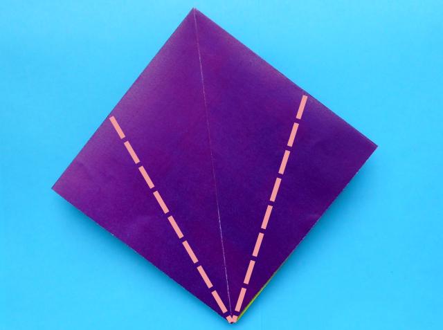 Origami Aubergine maken