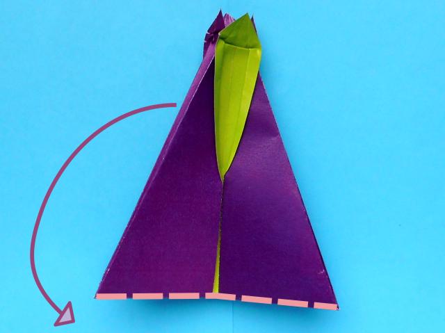 Origami Aubergine maken