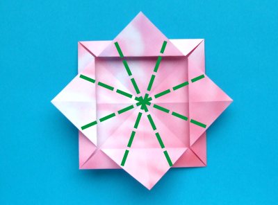 diagrams for an origami azalea flower