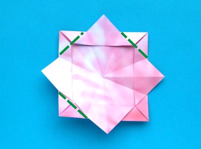 diagrams for an origami azalea flower