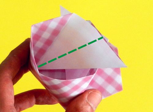 Origami tasje vouwen