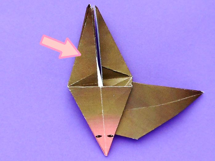 Origami Vleermuis vouwen