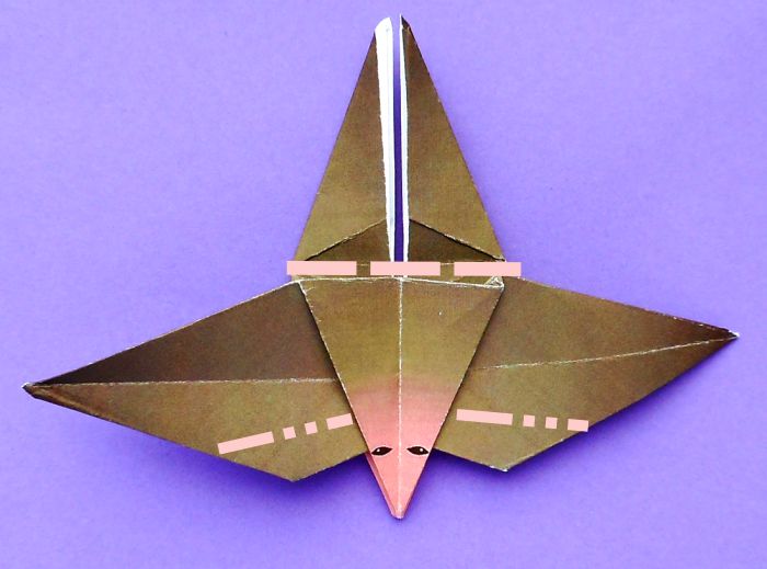Origami Vleermuis vouwen Origami Vleermuis vouwen