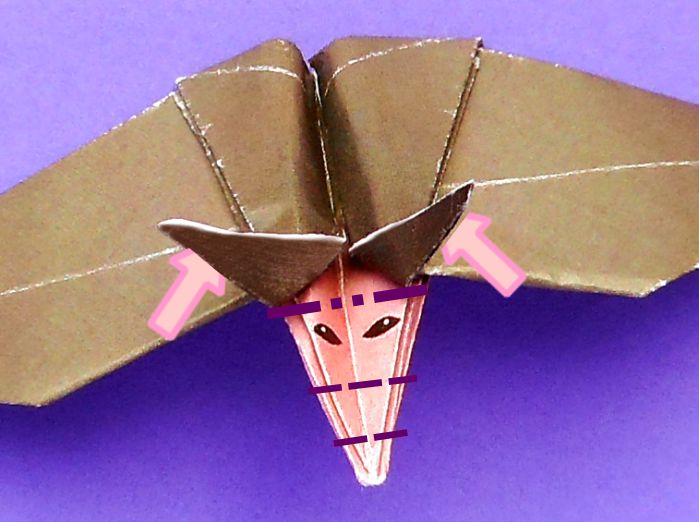 Origami Vleermuis vouwen