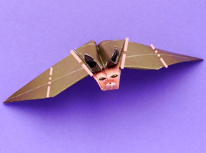 Origami Vleermuis vouwen Origami Vleermuis vouwen
