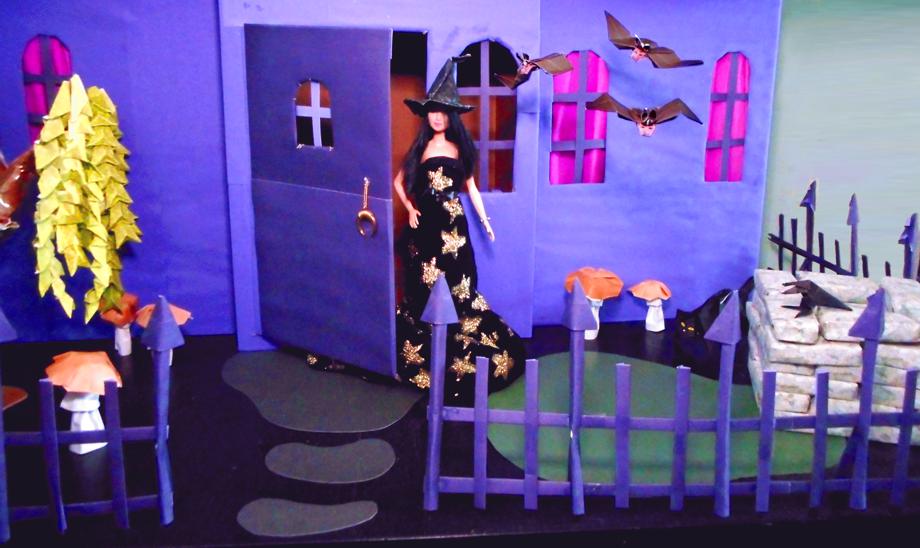 Heksen poppenhuis van papier Heksen poppenhuis van papier