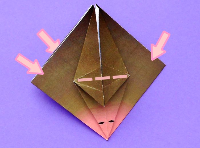 Origami Vleermuis vouwen