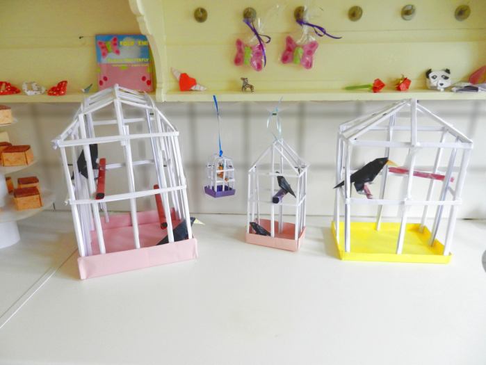 Origami birdcages in a cute Museum