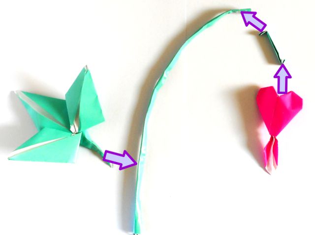 Make Origami Bleeding Hearts