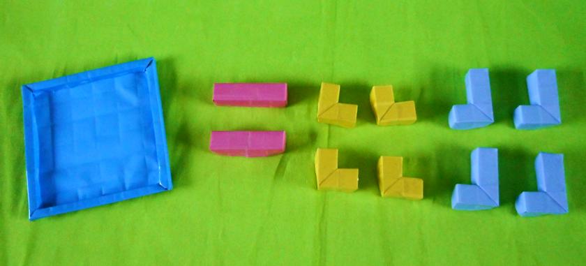 Origami block puzzle game
