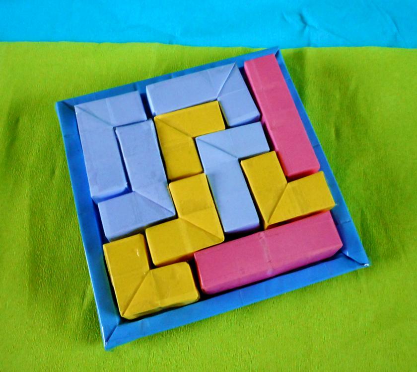 Origami block puzzle