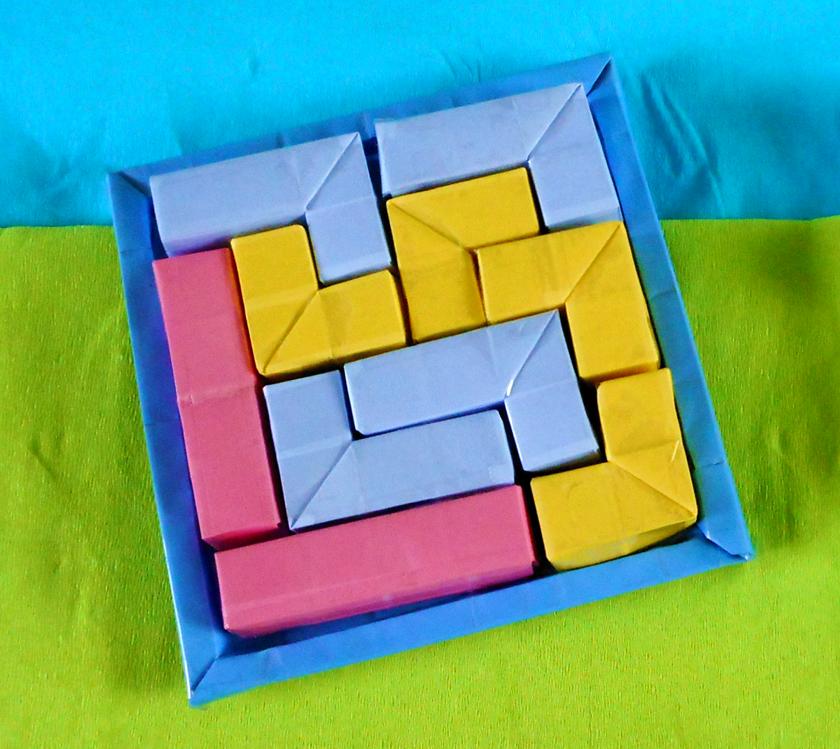 Origami block puzzle