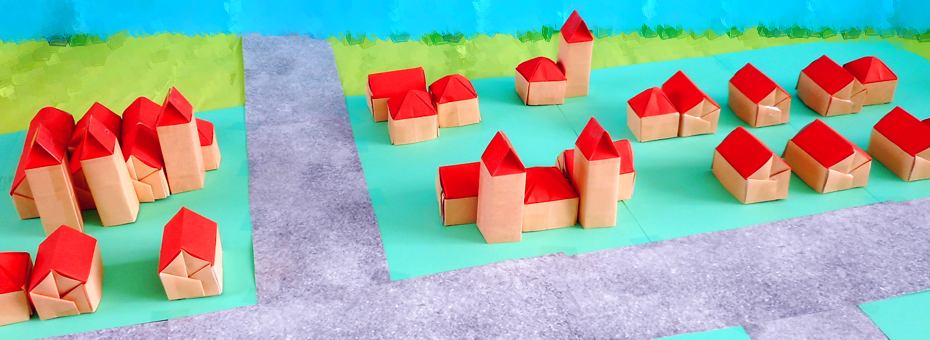 Origami block town