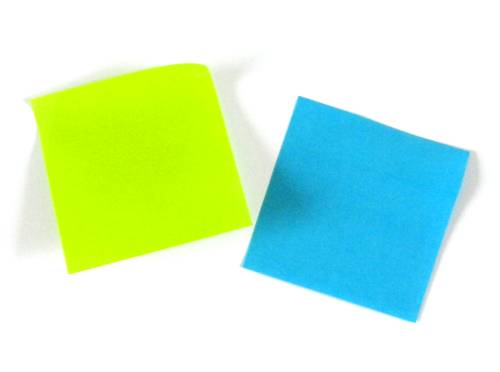 a Green and a Blue Sticky Note paper a Green and a Blue Sticky Note paper