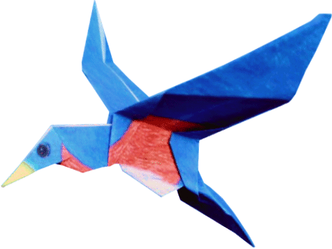 Origami Bird in Flight