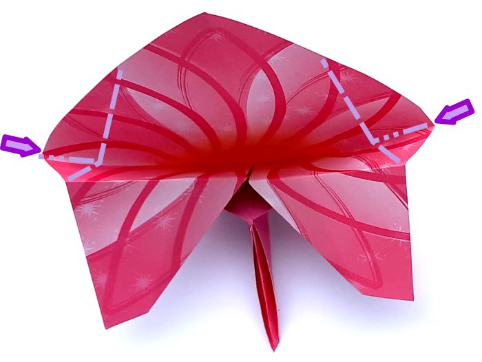 Origami bloem vouwen