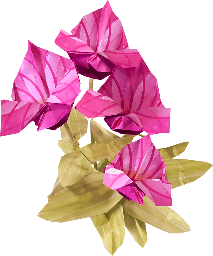 Origami Blushing Heart Flowers