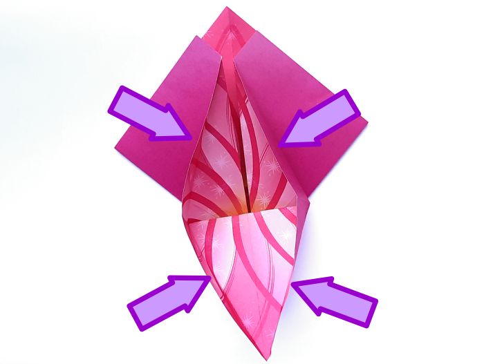 Origami bloem vouwen