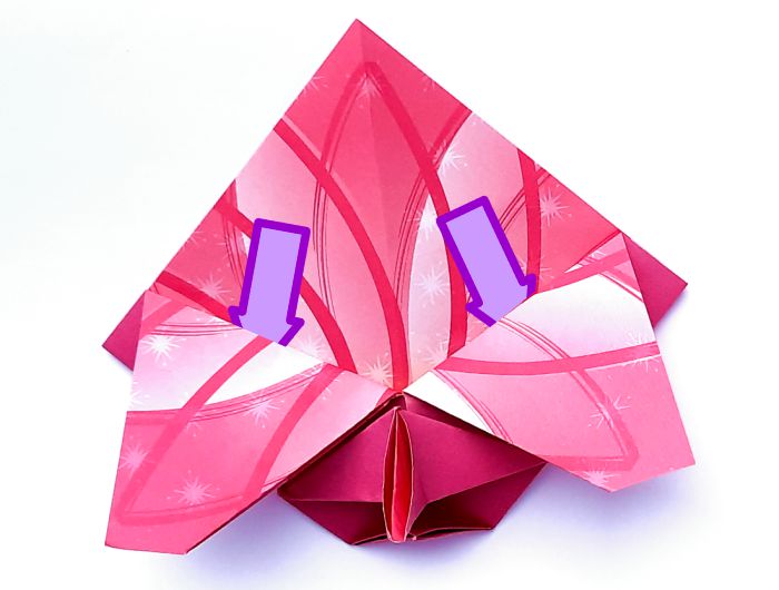 Origami bloem vouwen