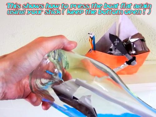 Make an Origami boat in a bottle