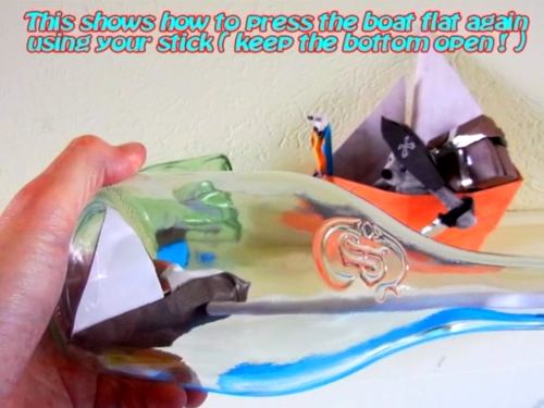 Make an Origami boat in a bottle