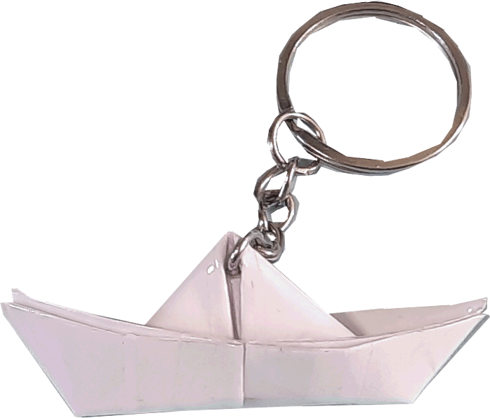Origami boot sleutelhanger