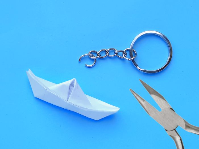 Origami boot sleutelhanger