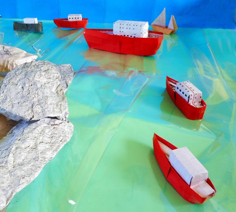 Origami boats