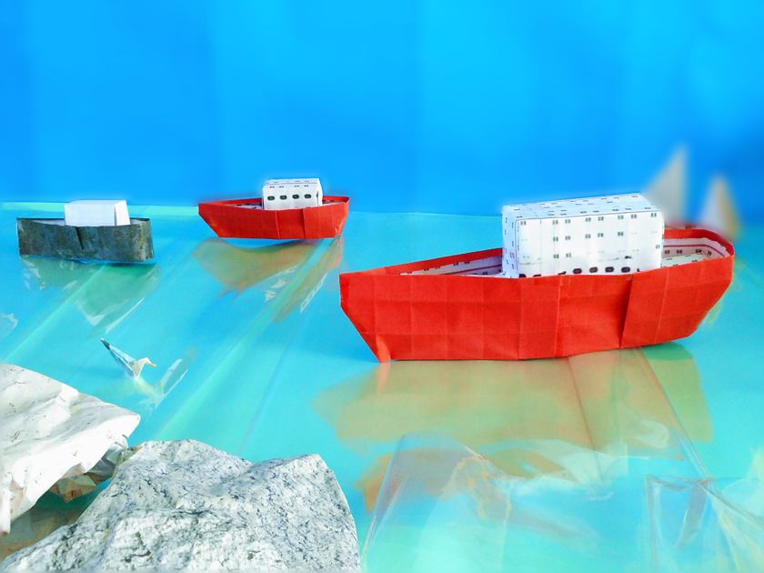 Origami boats