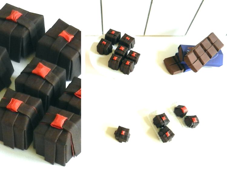 Origami chocolate bonbons
